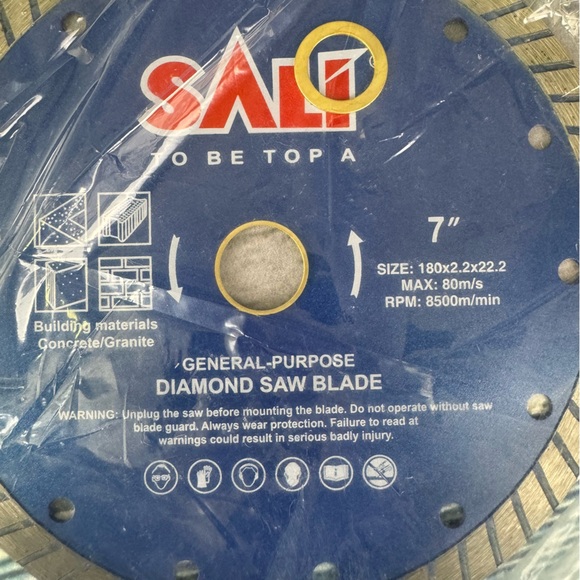 Sali General Purpose Diamond SawBlade 7” set of 5 - Picture 3 of 3
